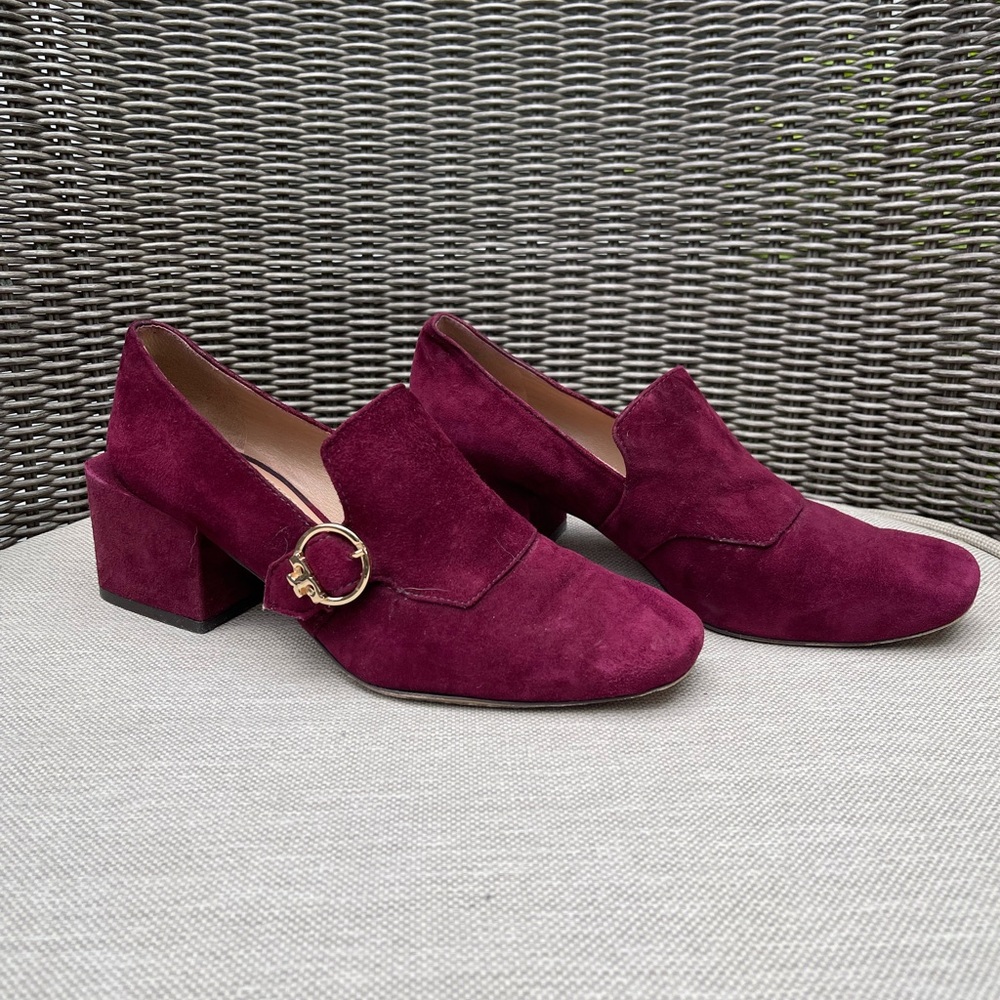 TORY BURCH Tess Loafer Pump Burgundy Suede - 6M